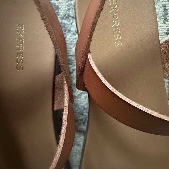 Women’s Express Size 10 Brown Back Strap Sandals - Picture 3 of 7